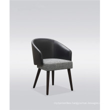 Leather dining chair in color black
